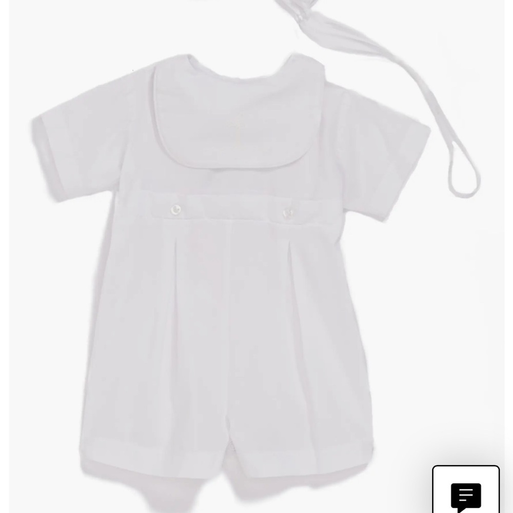 Little Things Mean A lot Bib Front Christening Romper